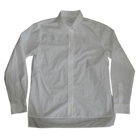 CO Collection Essentials Long Sleeve White Button Up Shirt Women's Size Medium - Picture 1 of 6